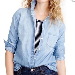 J. Crew Always Chambray Denim shirt size 16 Tall